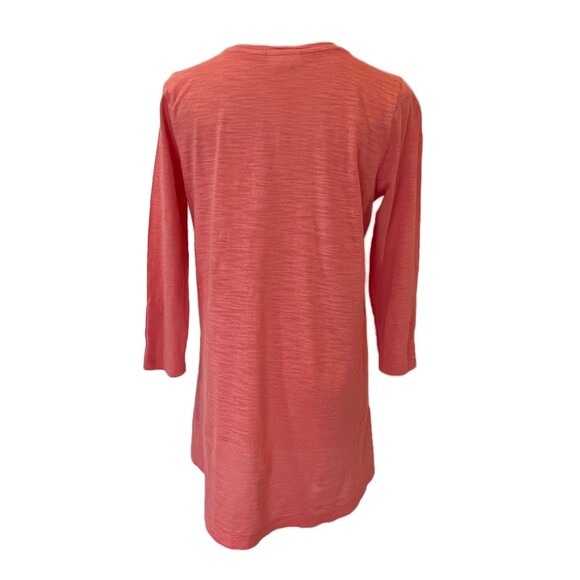 J.Jill Orange Pink (Shrimp) V-Neck Top XS Petite Cotton Everyday Colorful - Picture 2 of 9